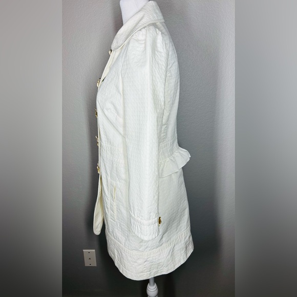 VTG Y2K 2000’s Juicy Couture Cream Double Breasted Trench Coat Size M - Picture 4 of 16